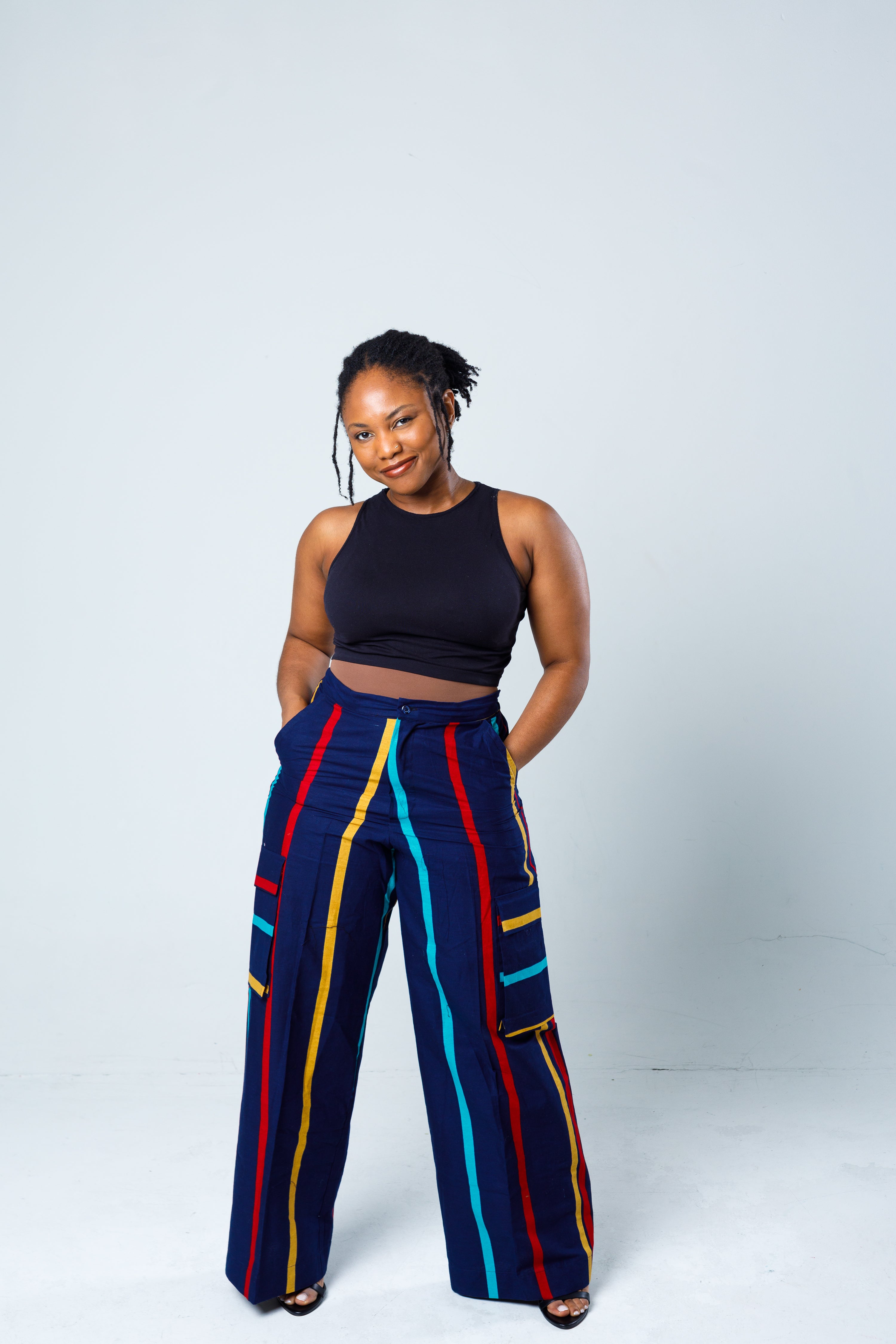 Bold Striped Wide-Leg Pants