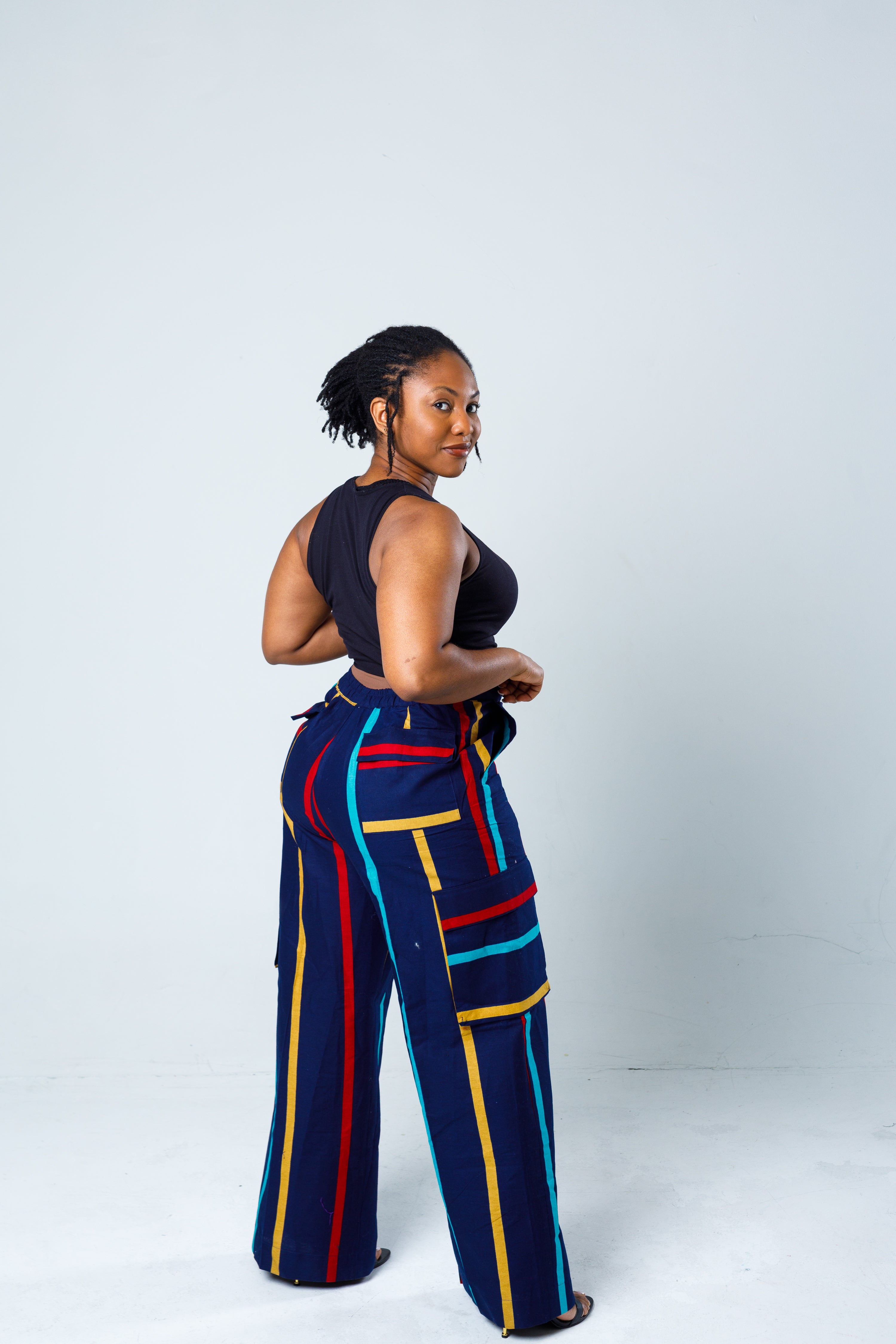 Bold Striped Wide-Leg Pants