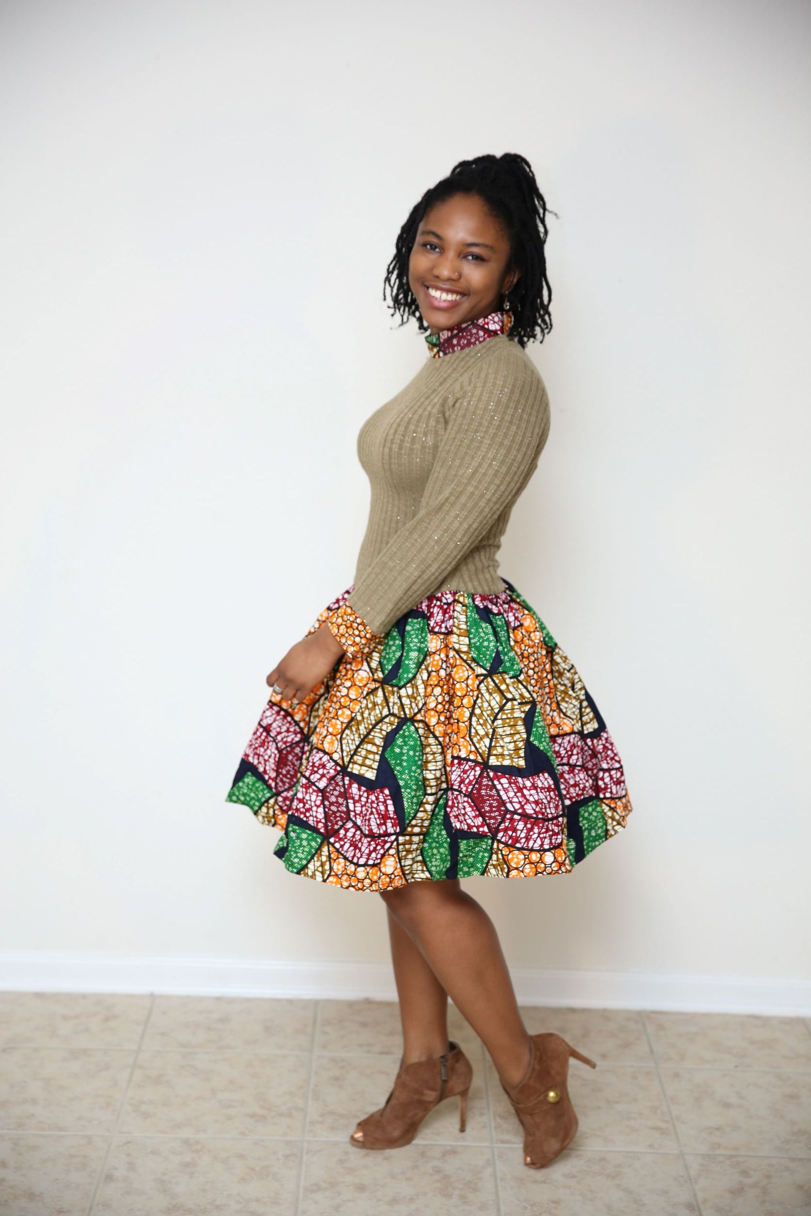 Women's Ankara Sweater Dress