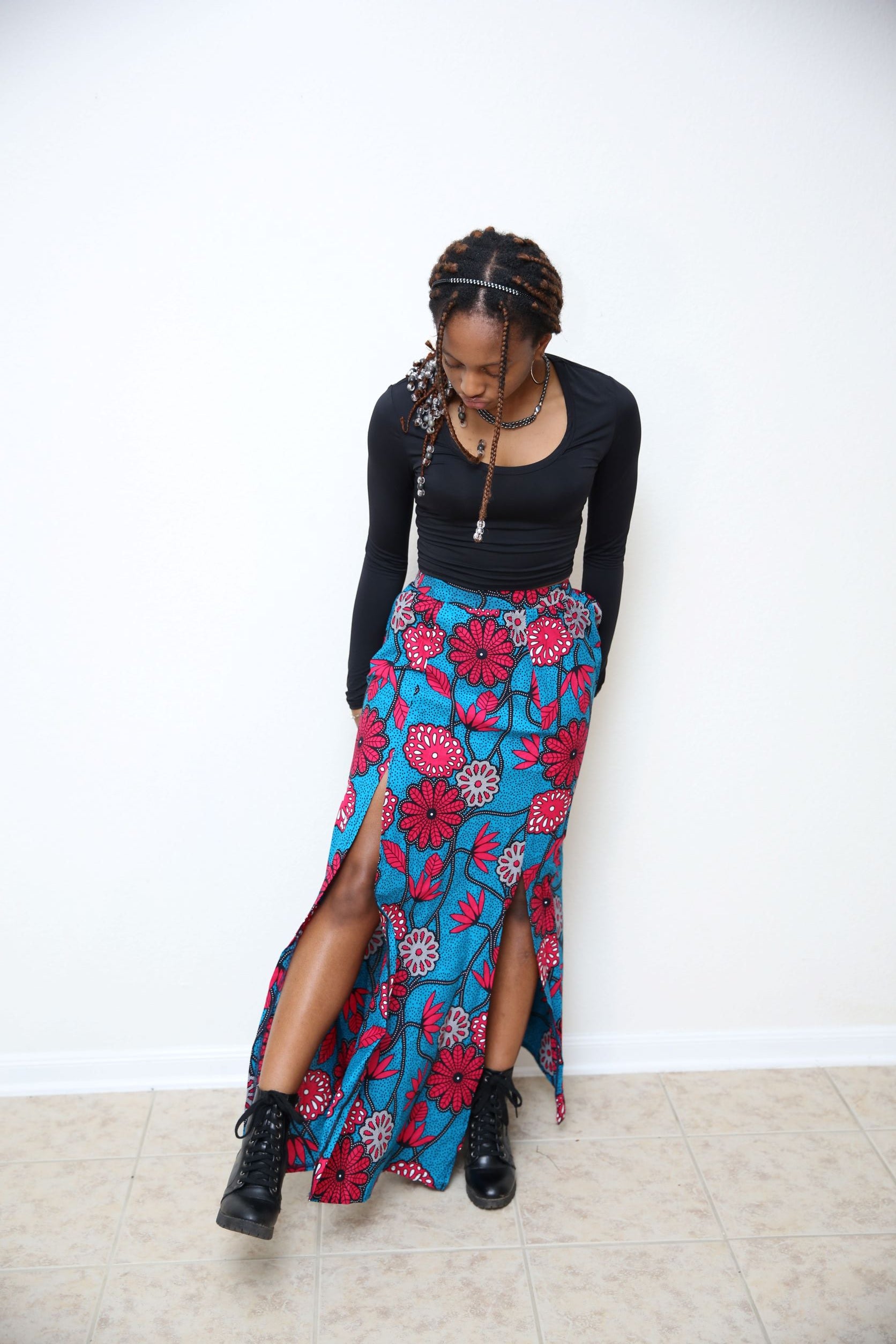 Double Slit Long Skirt