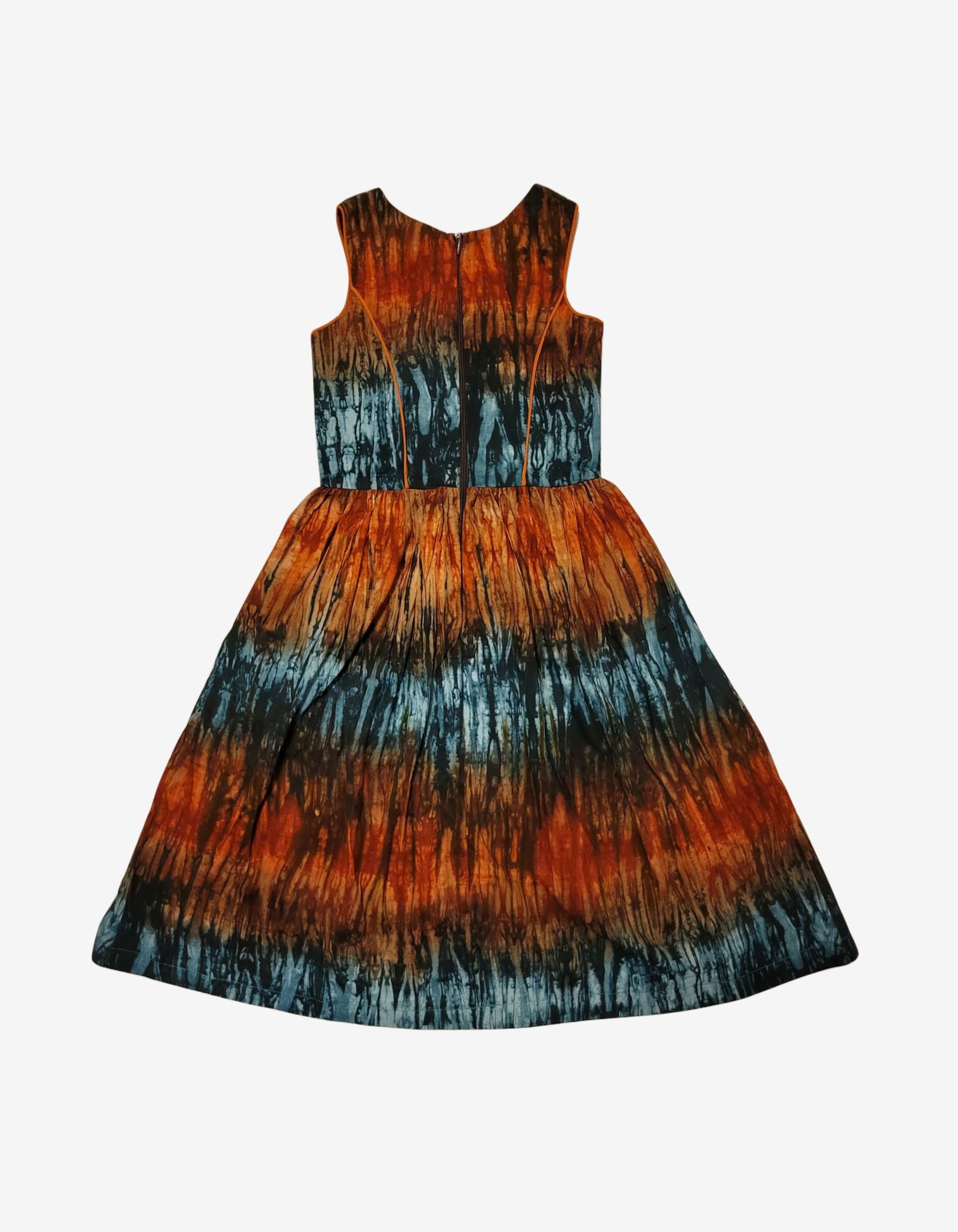 Kaosi Flare Adire Dress