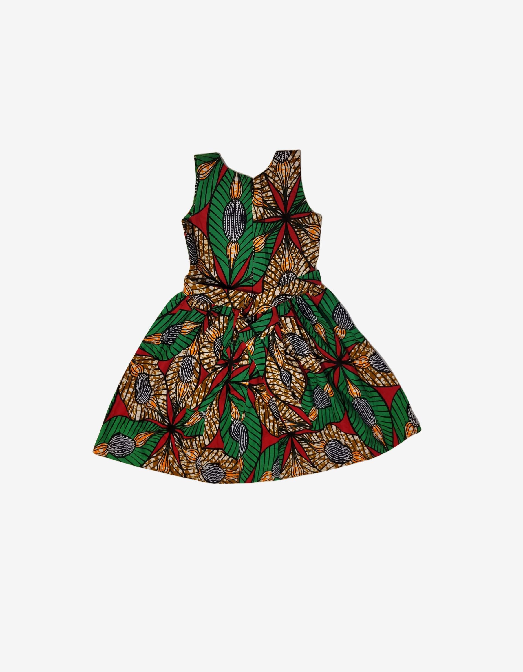 Kids Green Flowered Dress