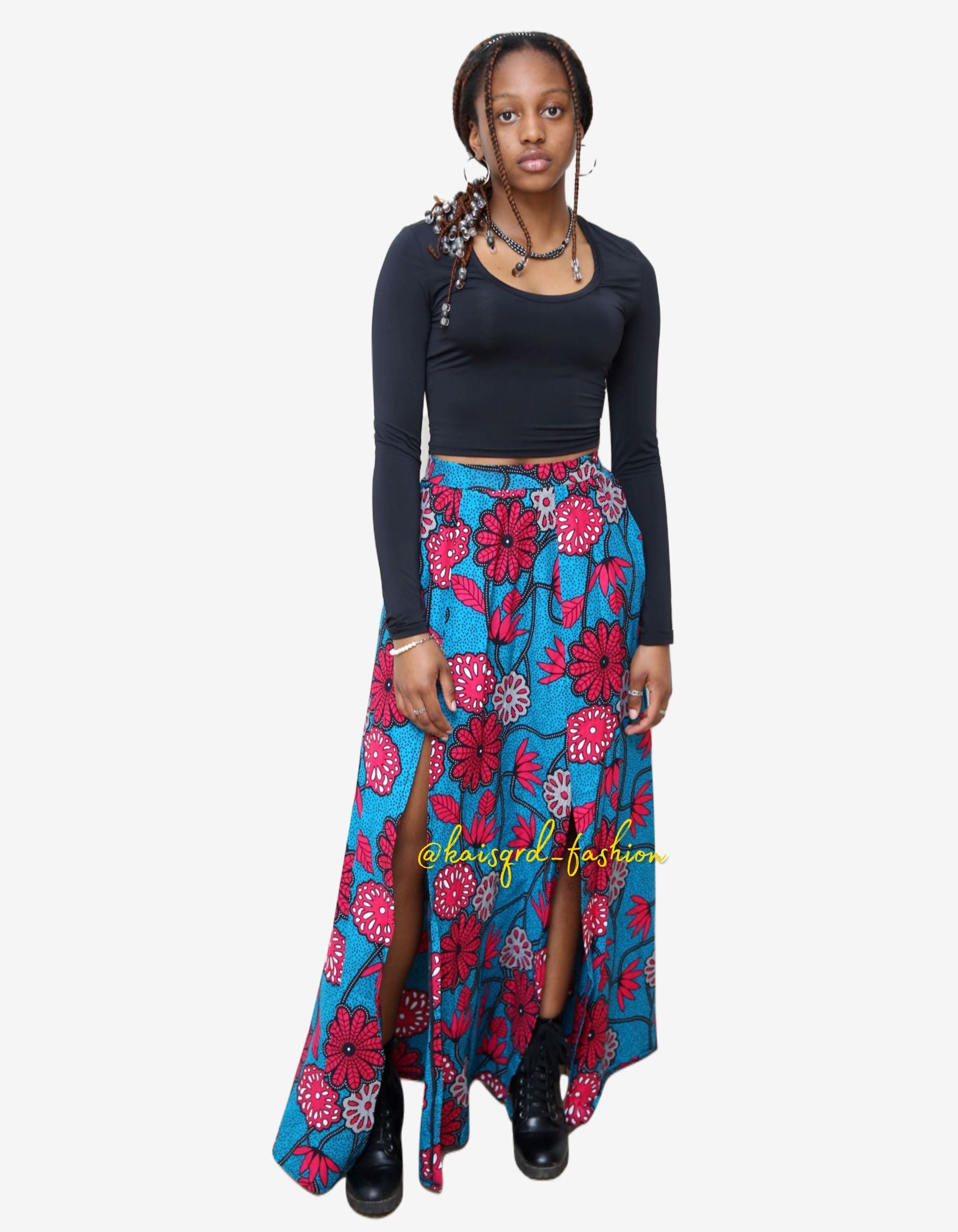 Double Slit Long Skirt