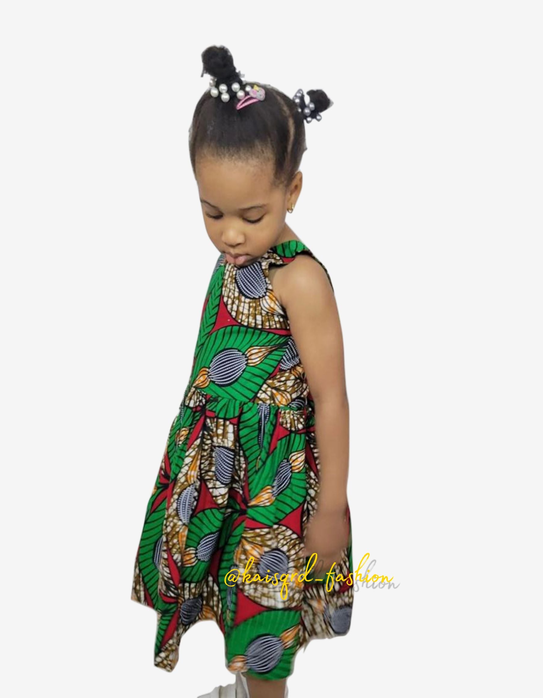 Kids Green Flowered Dress