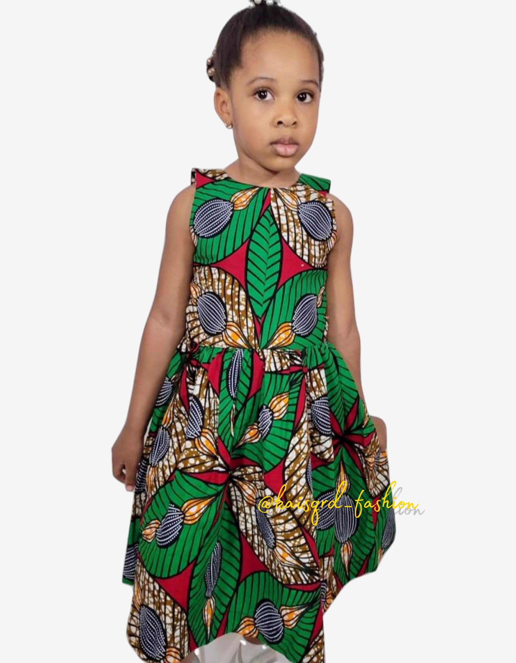 Kids Green Flowered Dress