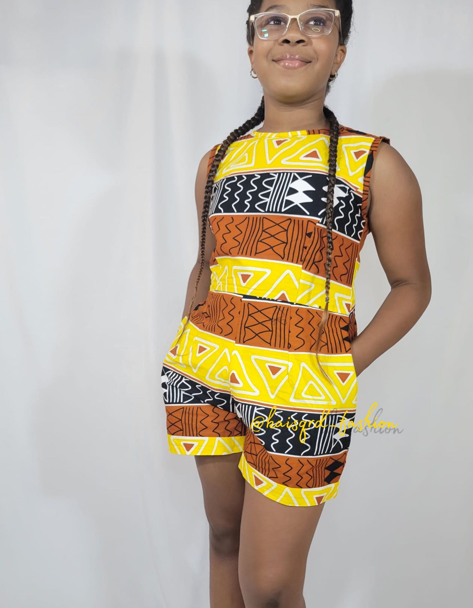Abstract Yellow Romper