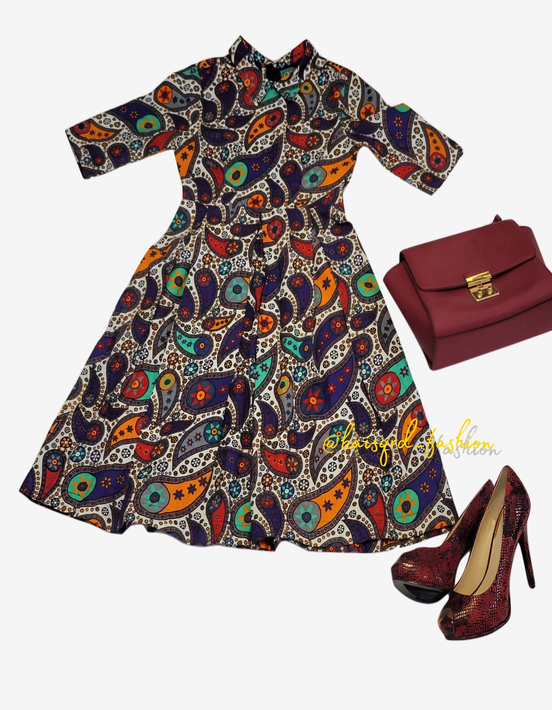 Multicolored Plated Dress