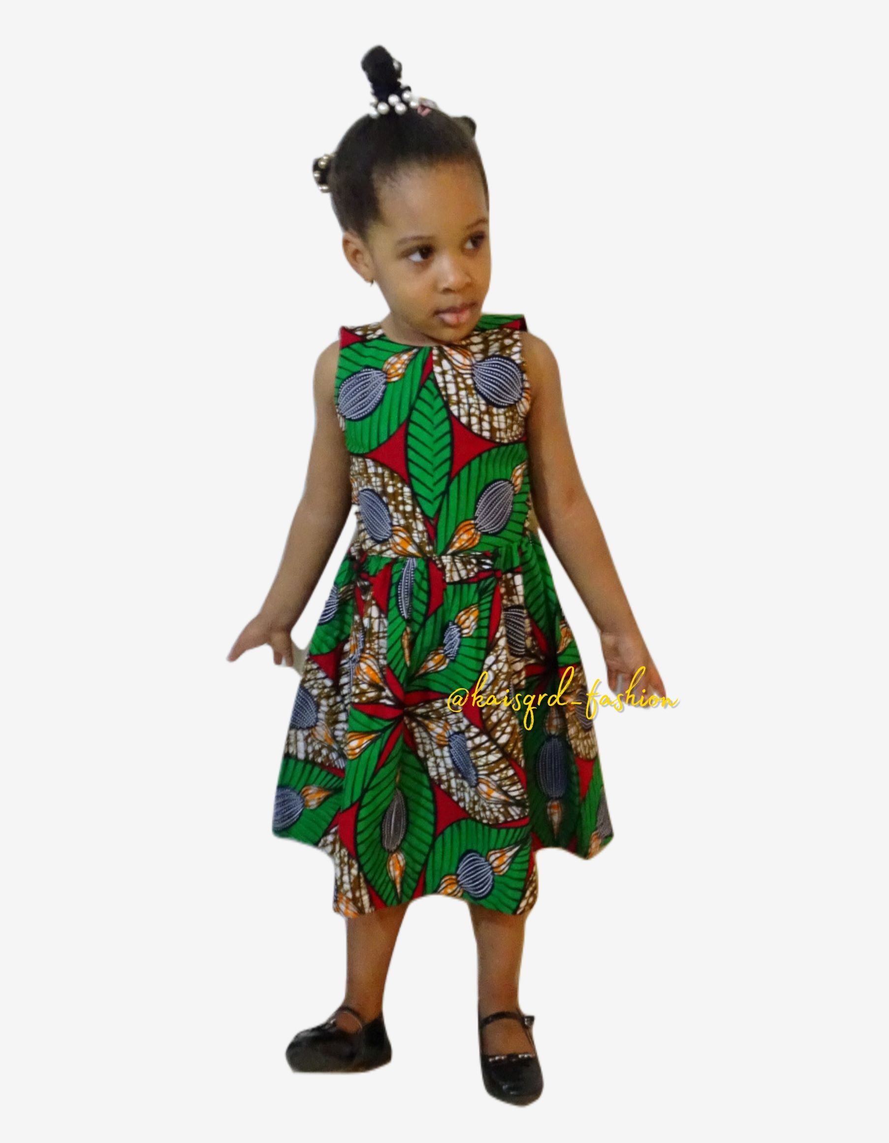 Kids Green Flowered Dress