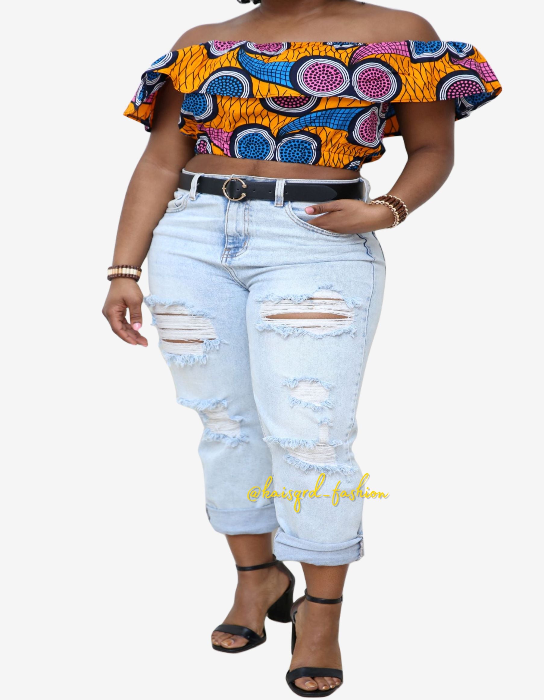 Off Shoulder Orange Crop Top