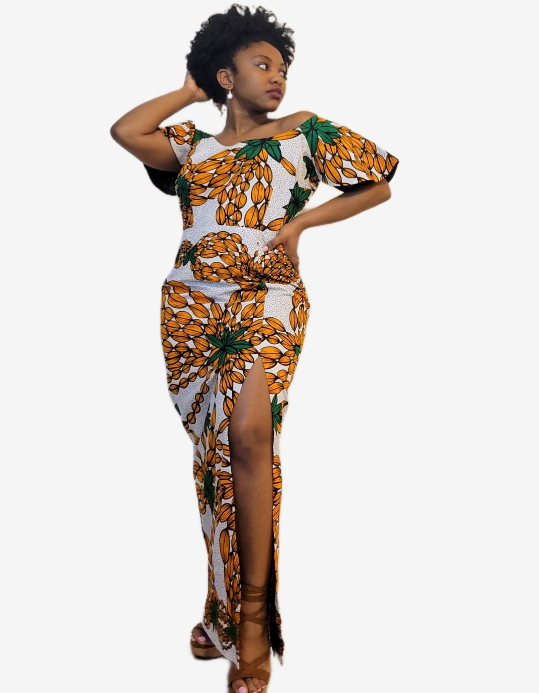 Boat Neck Long Dress